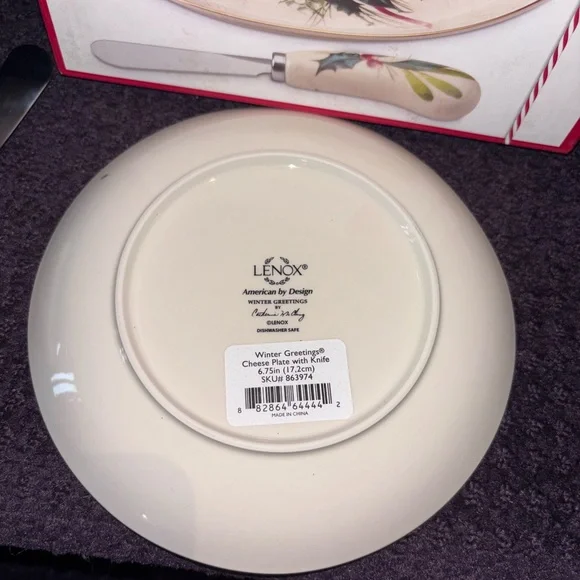 Lenox Festive Cardinal Plate and Spreader Set - Picture 2 of 5